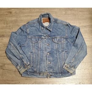 Vintage 90s Made in USA Levis Blue Denim Trucker Jean Jacket Mens Large L